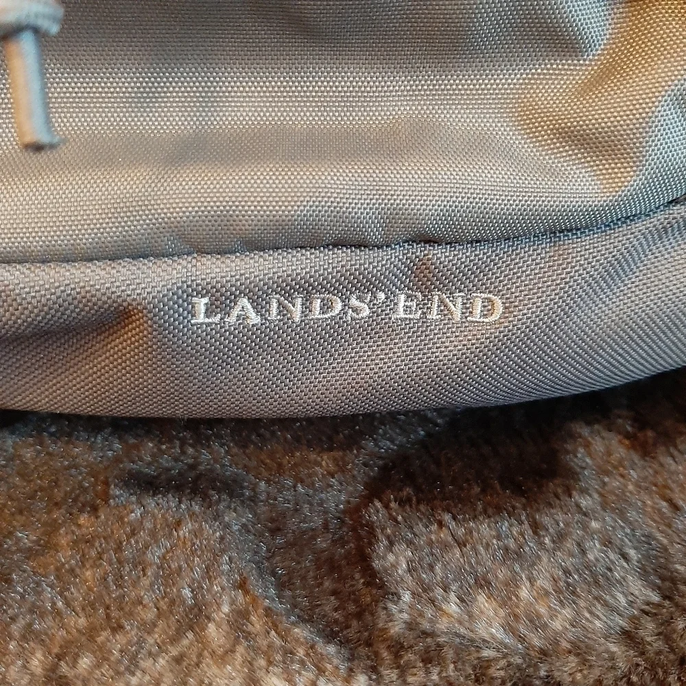 Lands' End Kids Backpack Gray Orange Laptop School Women's Hiking Gorpcore Camp